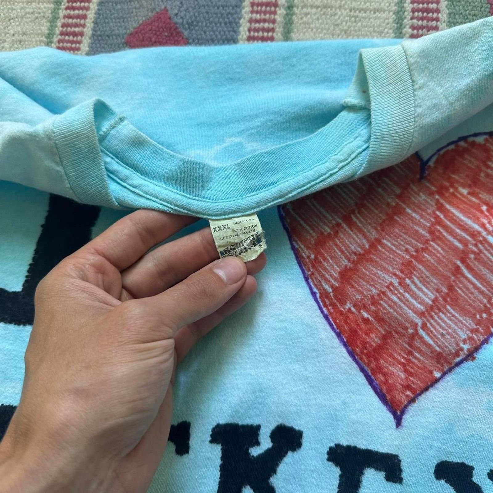 Other × Vintage RARE VINTAGE 70S I HEART hockey LOVE CUSTOM TIE DYE SHIRT Size US XXL / EU 58 / 5 - 5 Thumbnail