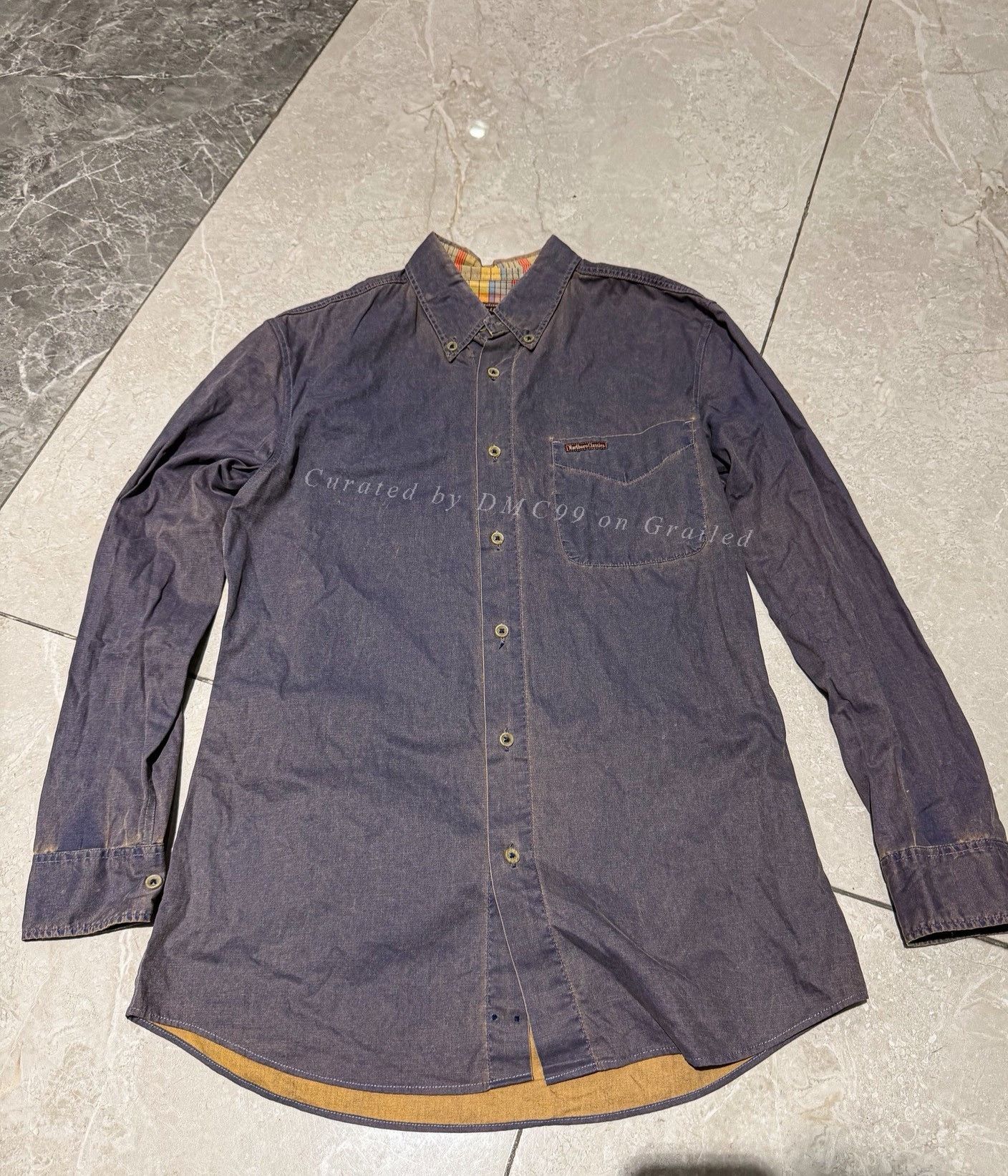 Marlboro Marlboro Vintage Distressed Shirt Size US M / EU 48-50 / 2 - 1 Thumbnail
