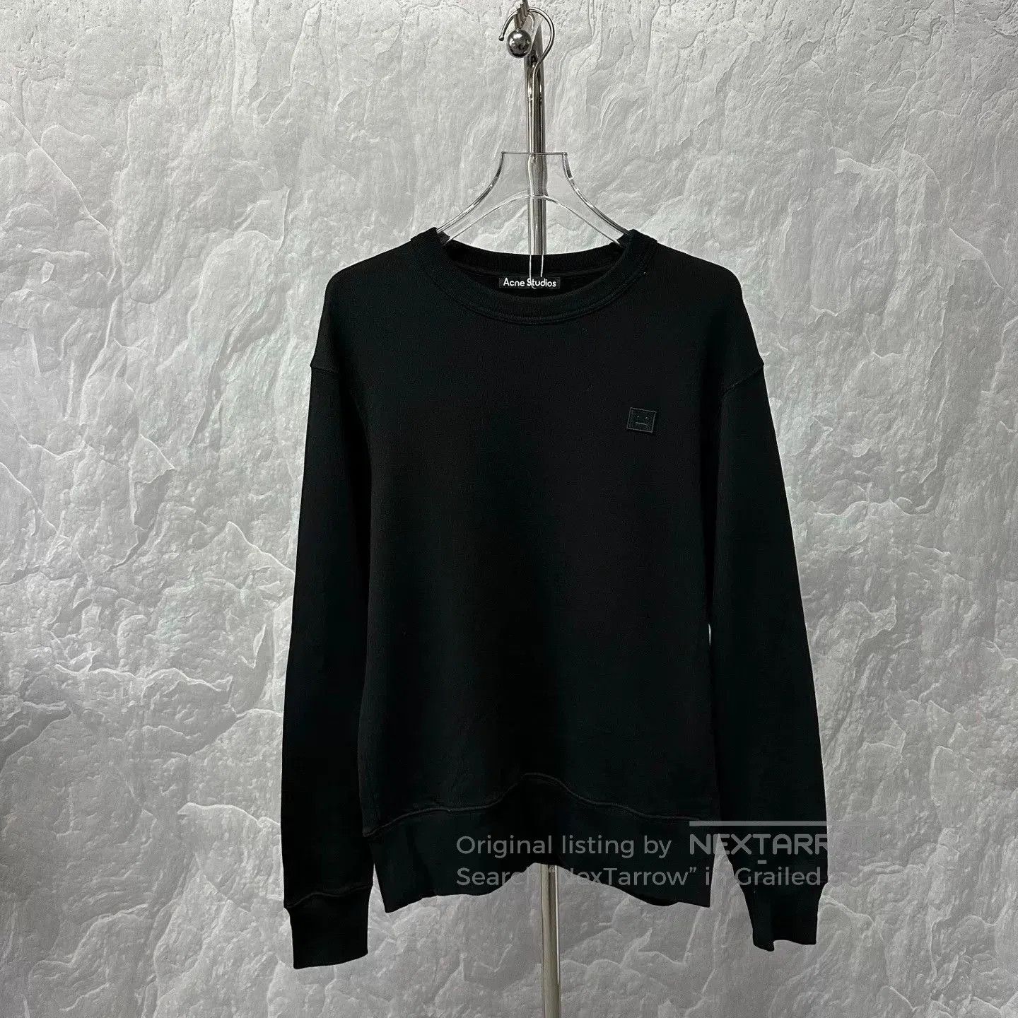Acne Studios black embroidered logo sweatshirt by Acne Studios. Size US S / EU 44-46 / 1 - 1 Thumbnail