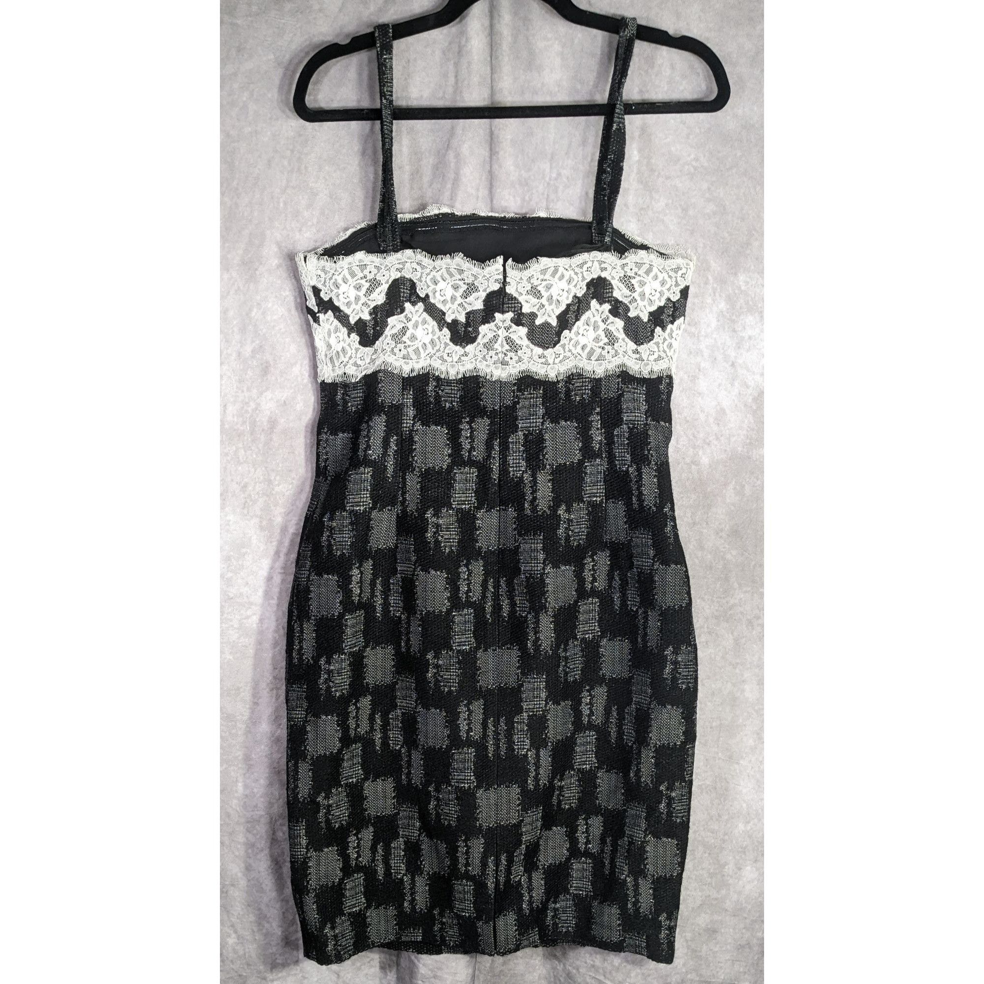 Other W By Worth Corporate Goth Black White Tweed Lace Trim Bustie Size M / US 6-8 / IT 42-44 - 7 Thumbnail