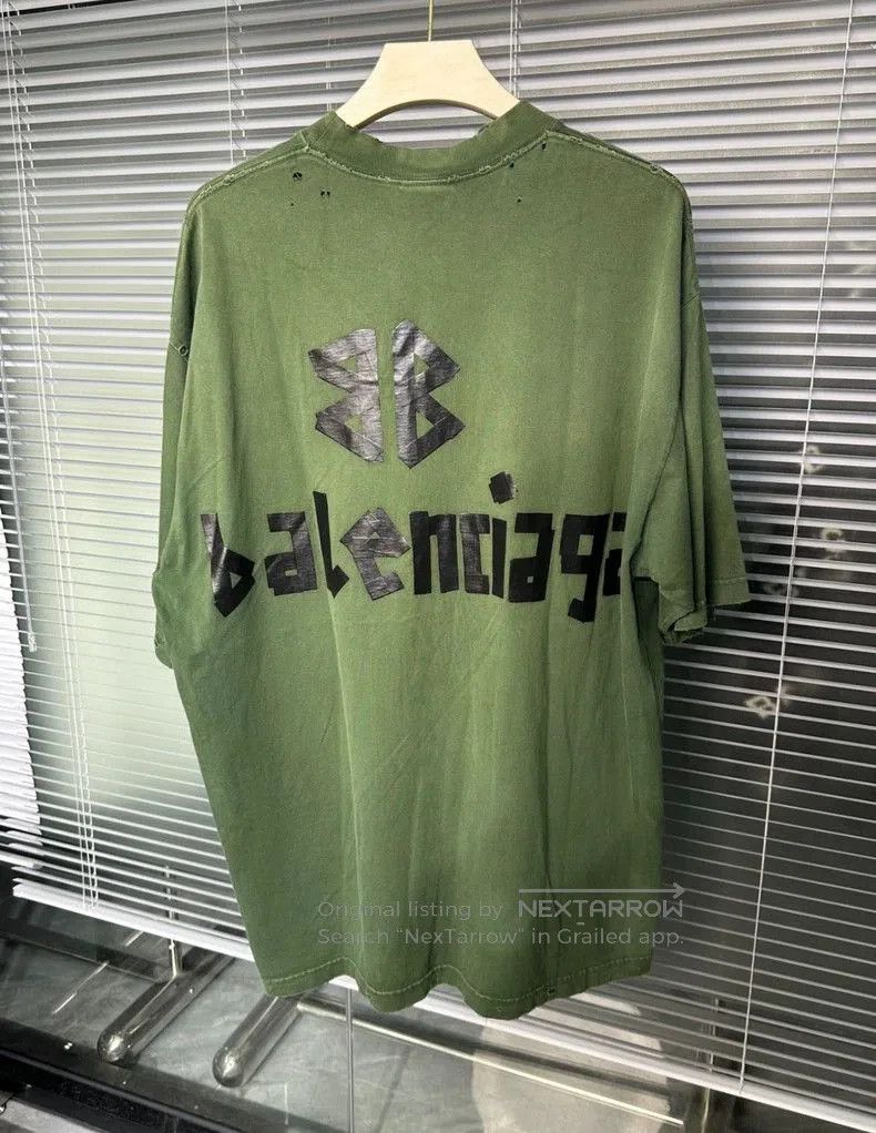 Balenciaga Balenciaga Green Tape Short Sleeve T-shirt. Size US L / EU 52-54 / 3 - 4 Thumbnail