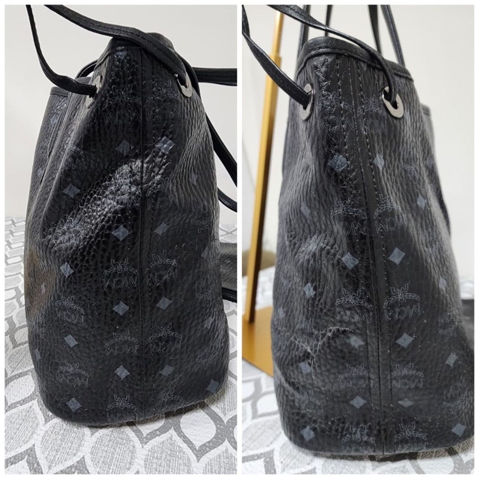 MCM MCM Visetos Medium Liz Reversible Shopper Tote/Pochete Black Size ONE SIZE - 7 Thumbnail
