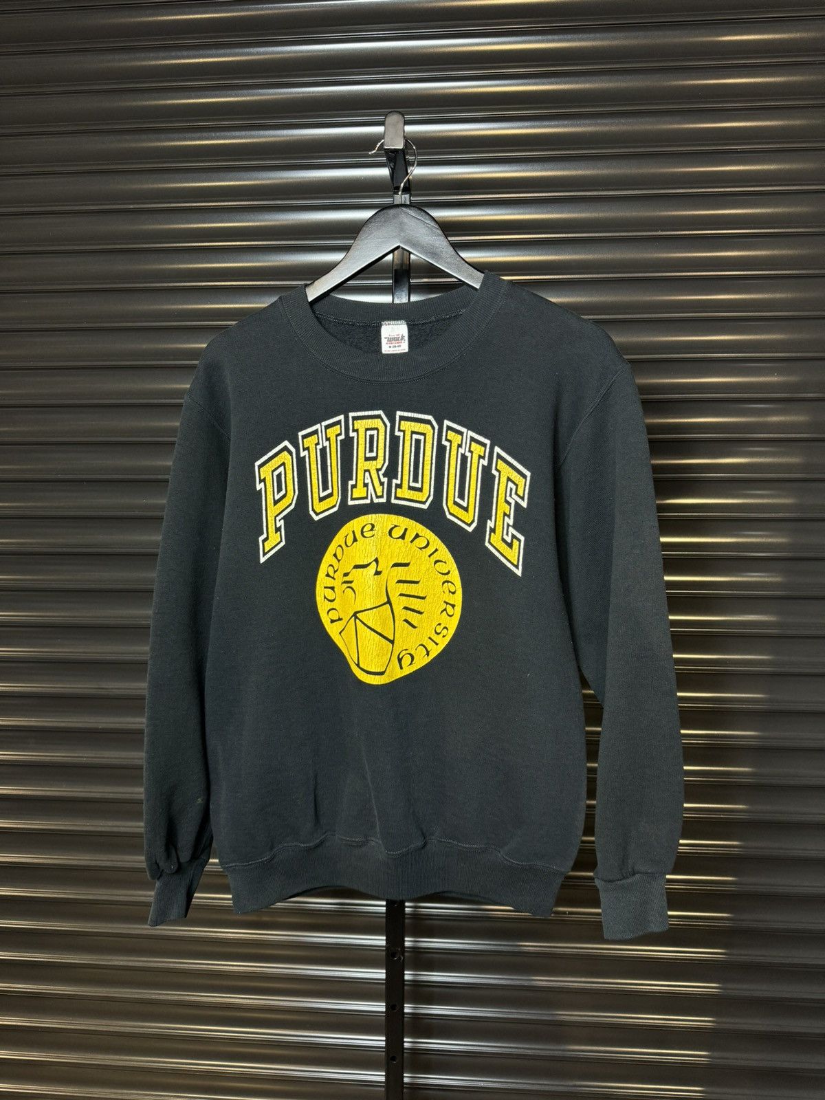 Tultex Vintage 90s Purdue University Black Crewneck - Medium Size US M / EU 48-50 / 2 - 1 Thumbnail