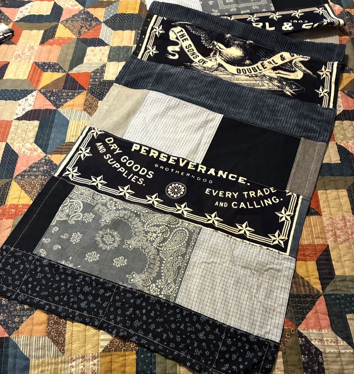 RRL Ralph Lauren CUSTOM RRL/ RL PATCHWORK SCARF (100% UPCYCLED RRL FABRICS) Size ONE SIZE - 8 Thumbnail