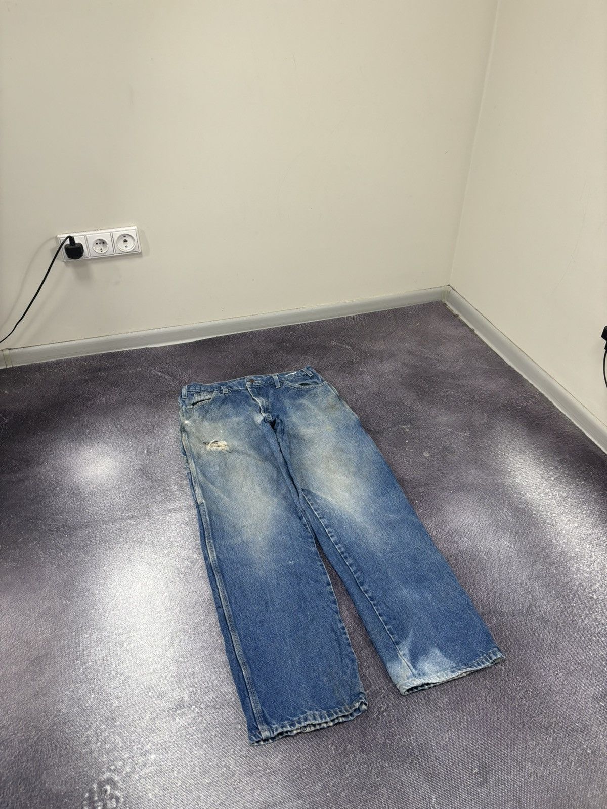 Dickies Vintage Dickies Faded Blue Y2K Denim Work Hype Baggy Jeans Size US 33 - 7 Thumbnail