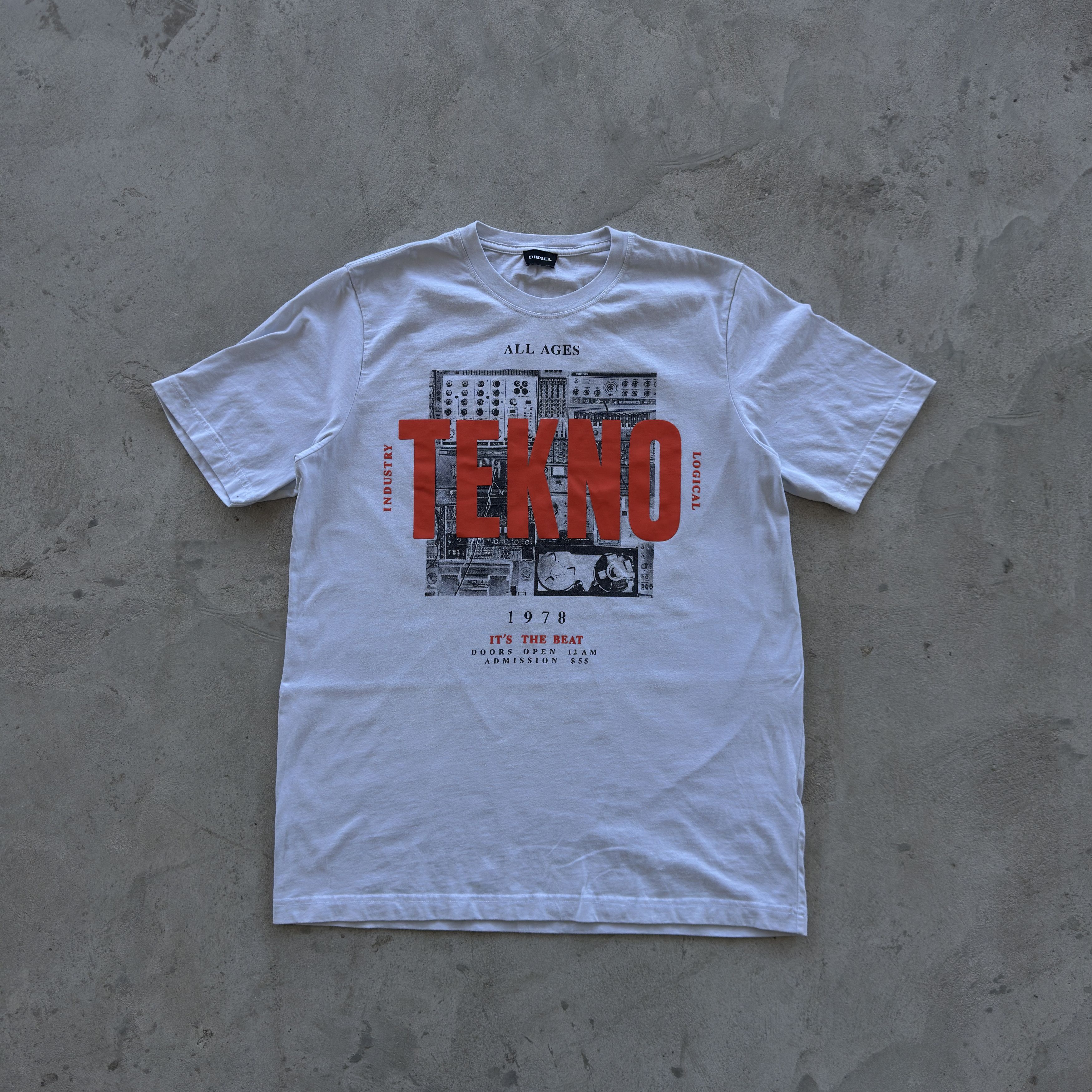 Diesel Vintage Diesel Tekno Music Rave White Graphic Tee Size US L / EU 52-54 / 3 - 1 Thumbnail