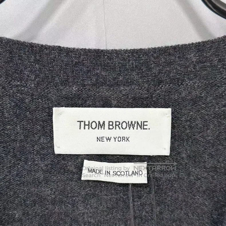 Thom Browne Thom Browne Dark Grey Classic Cashmere Open-Cardigan Size US XS / EU 42 / 0 - 4 Thumbnail