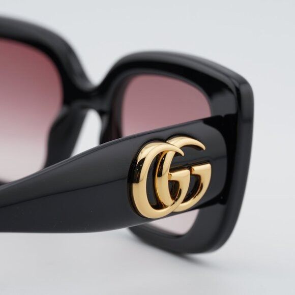 Gucci Gucci GG1975S 001 Sunglasses Shiny Black Square Frame, Red Size ONE SIZE - 7 Thumbnail