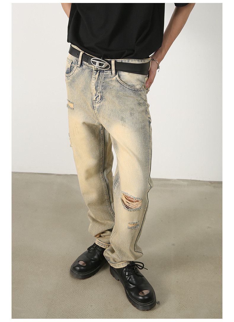 Vintage Men's distressed loose straight leg ripped jeans Size US 32 / EU 48 - 5 Thumbnail