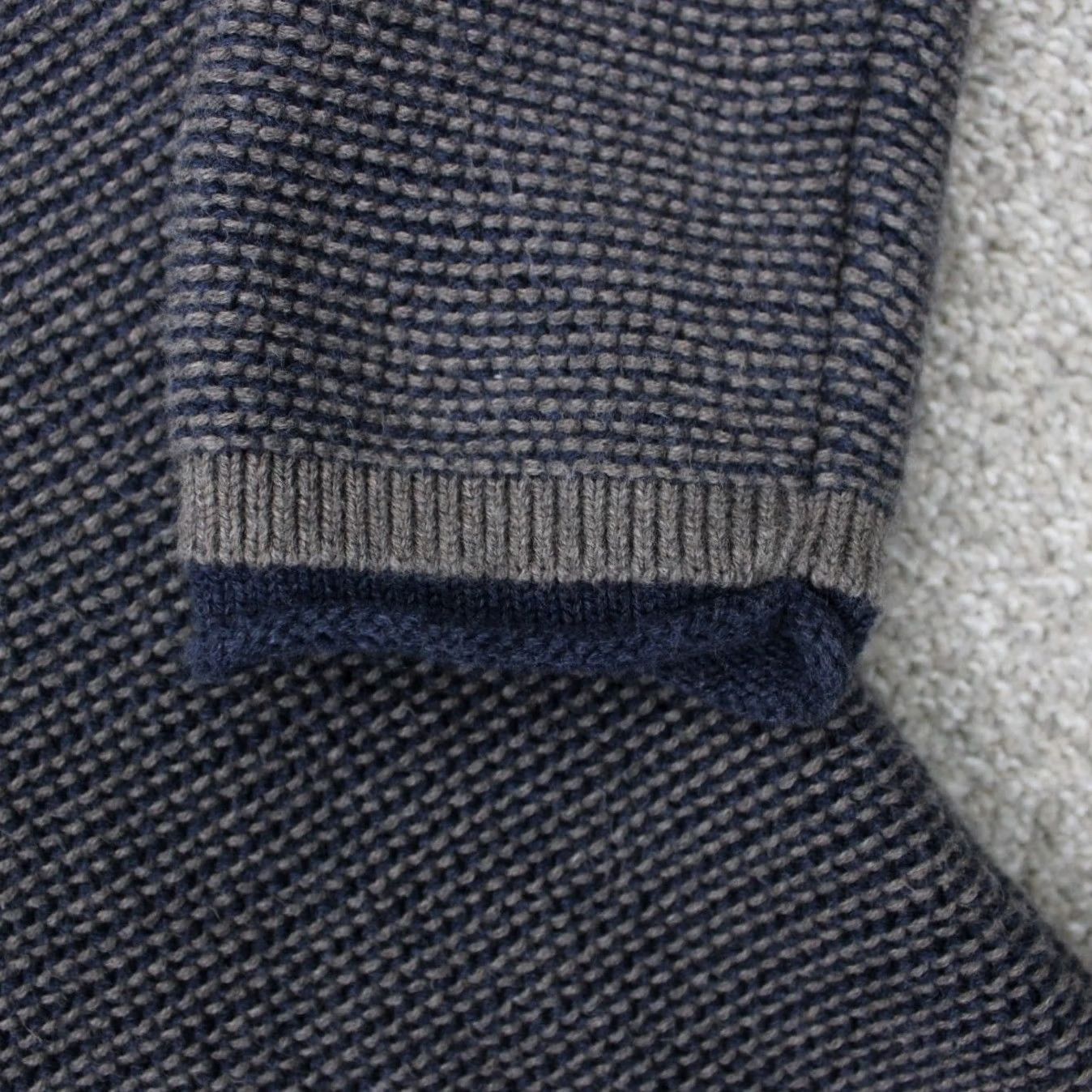 Vintage 32 Bar Blues Sweater Mens XL Blue/Gray Chunky Knit 100% Cotton L/S Sweatshirt Size US XL / EU 56 / 4 - 6 Thumbnail