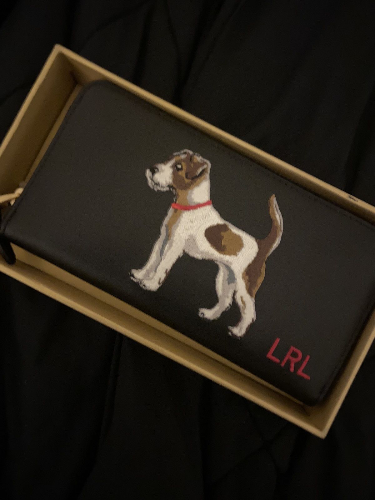RRL Ralph Lauren × Ralph Lauren Ralph Lauren Embroidered Leather Wallet Terrier Dog Size ONE SIZE - 2 Thumbnail
