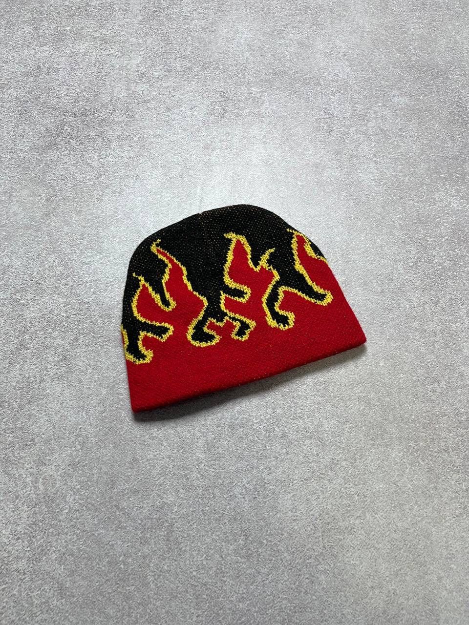 Other Vintage Flames Beanie Hat Y2K Os Size ONE SIZE - 2 Thumbnail