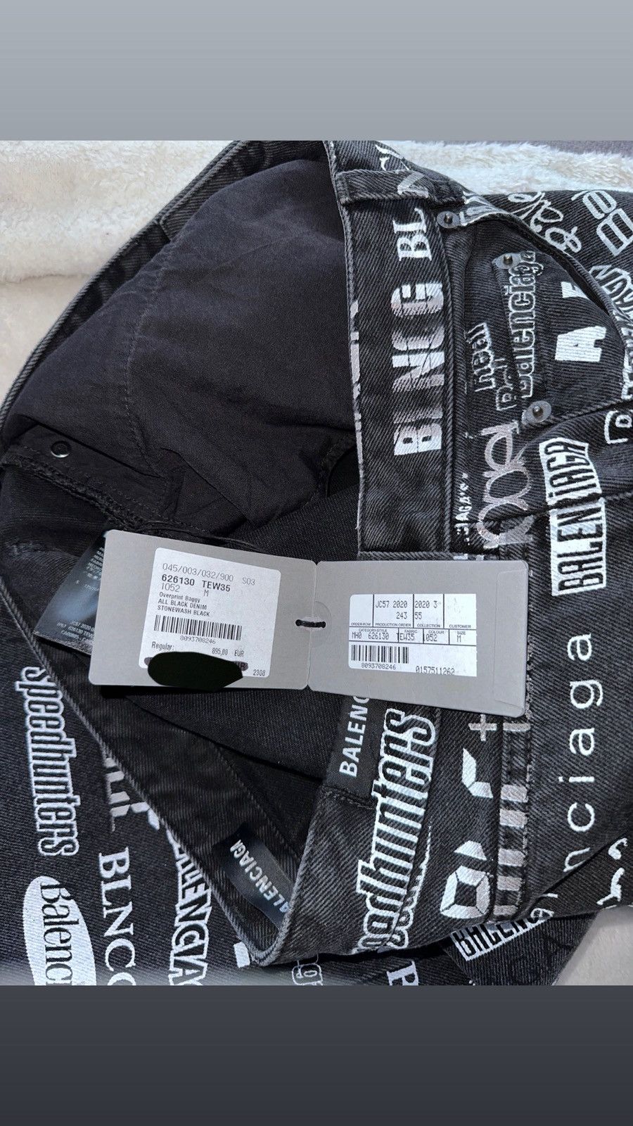 Balenciaga BALENCIAGA – TV Show Logo Print Wide Leg Denim Jeans Size US 43 - 13 Thumbnail