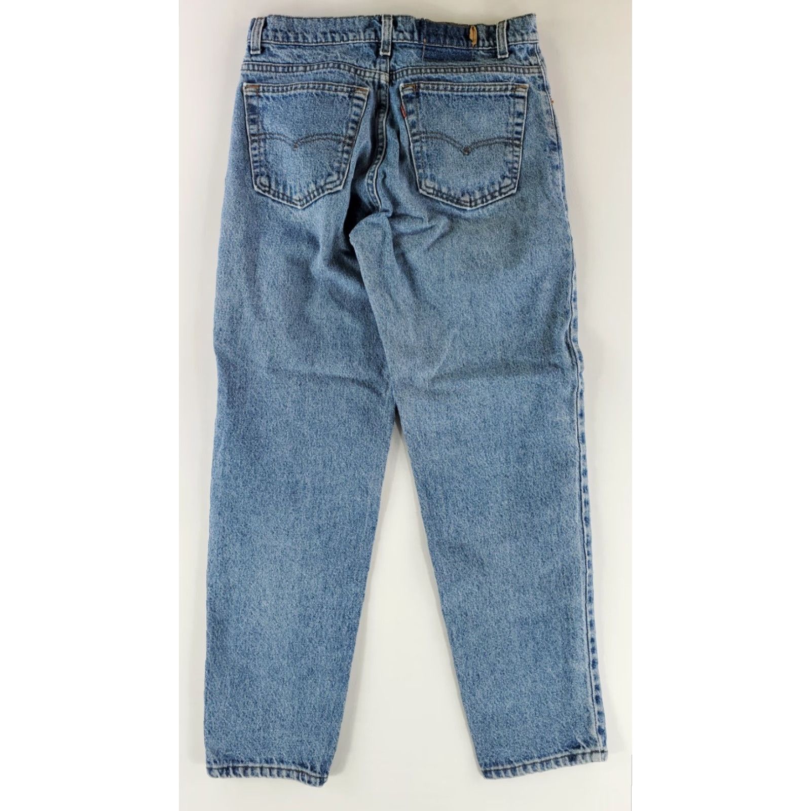 Levi's VINTAGE Levi's 550 Jeans Wide-Leg Denim Blue Whiskering Made USA Mens 32x30 Overall 33x30 Actual Size US 32 / EU 48 - 3 Thumbnail