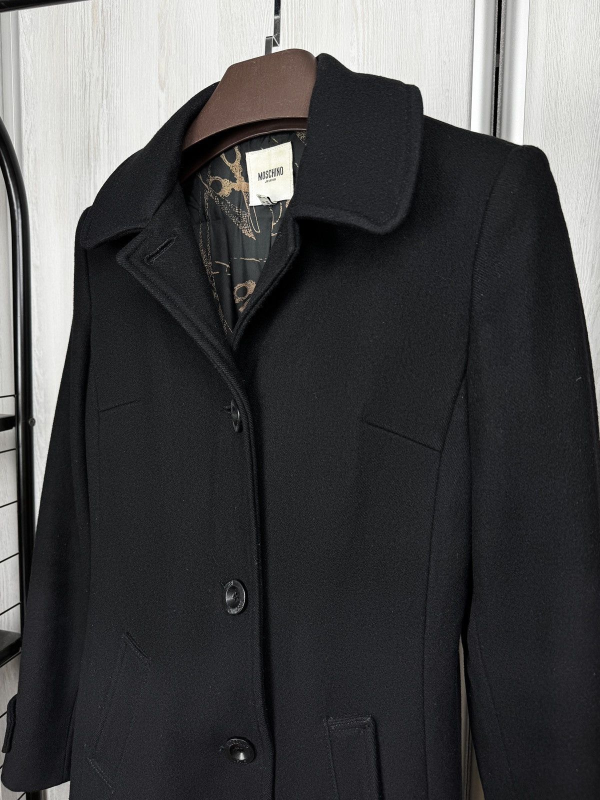 Moschino Moschino Jeans women’s black wool single breasted coat Size M / US 6-8 / IT 42-44 - 6 Thumbnail