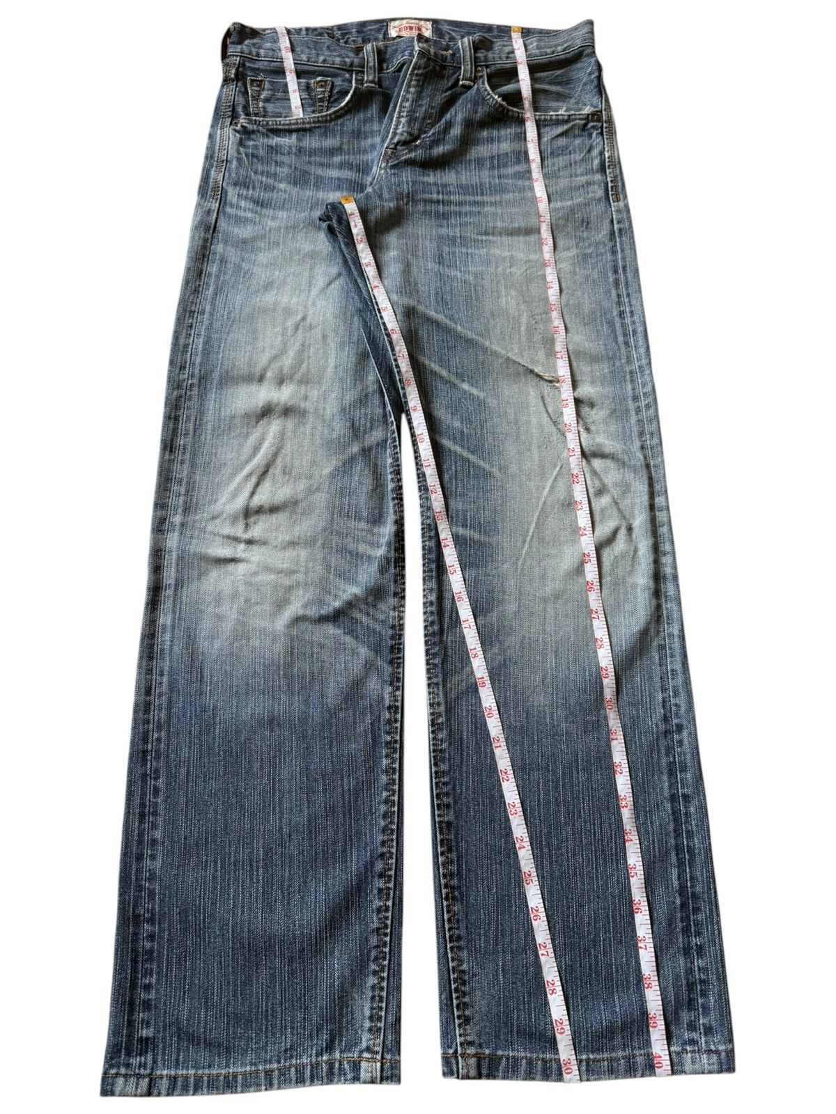 Edwin Exclusive Vintage Edwin XV Faded Wash Distressed Jeans Size US 31 - 7 Thumbnail
