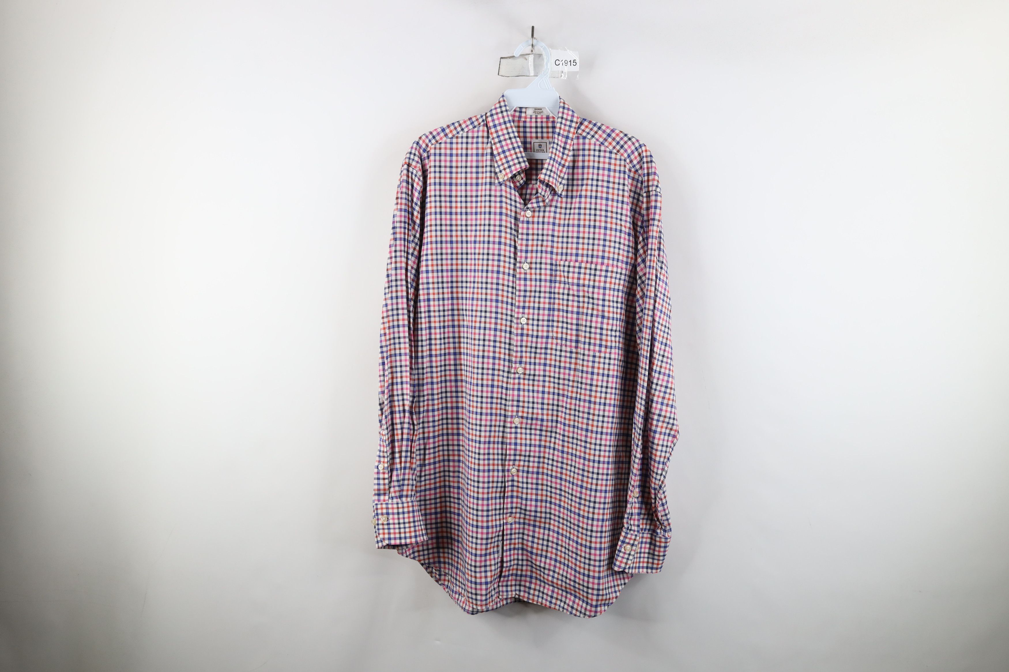 Peter Millar × Vintage Peter Millar Collared Button Down Shirt Rainbow Plaid Size US M / EU 48-50 / 2 - 1 Thumbnail