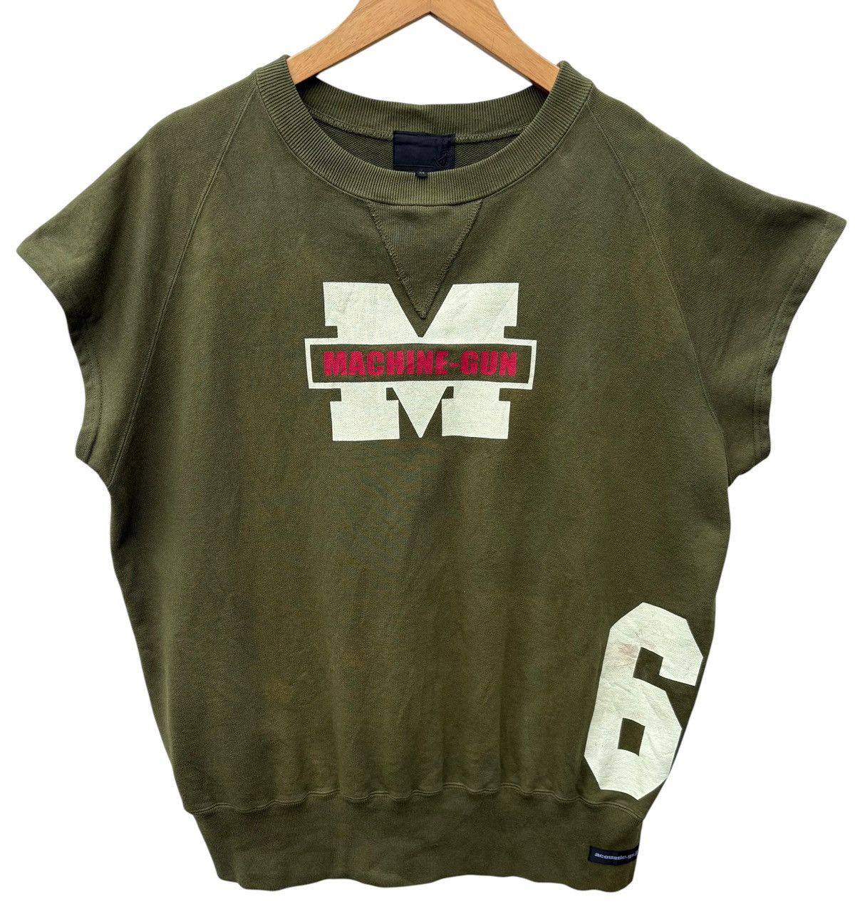 Japanese Brand Acoustic Japan Sleeveless Machine Gun Logo Faded Sweatshirt Size US L / EU 52-54 / 3 - 3 Thumbnail