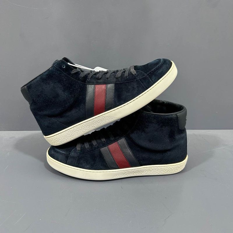 Gucci Gucci Suede High-Top Sneakers in Dark Blue -2508 Size US 8 / EU 41 - 6 Thumbnail