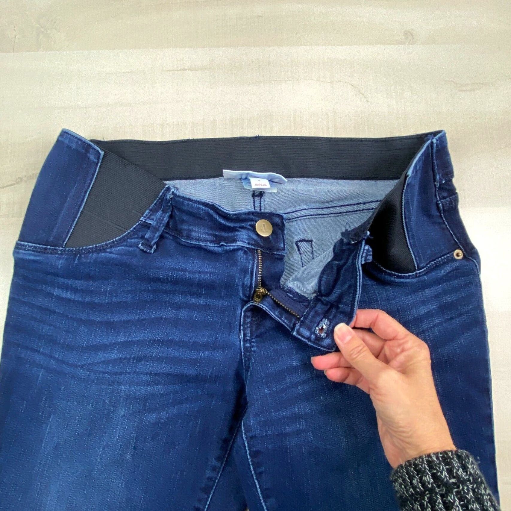 Bell Isabel Maternity Womens Skinny Jeans 4 Below Belly Zipper Fly Elastic Panels Size 27" / US 4 / IT 40 - 3 Thumbnail