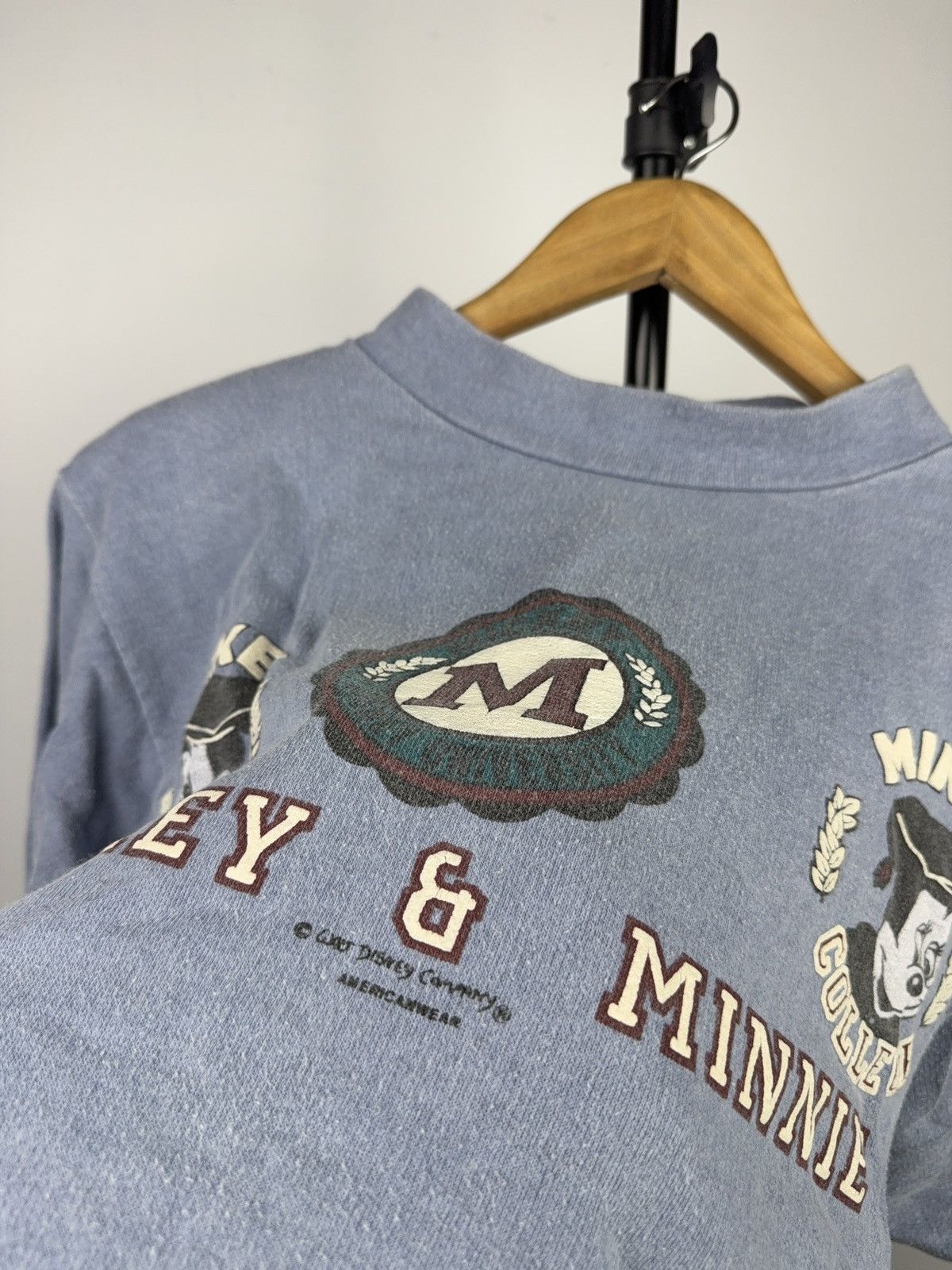 Disney Rare 80s Mickey & Minnie College Crewneck Sweatshirt Vintage Size S / US 4 / IT 40 - 5 Thumbnail