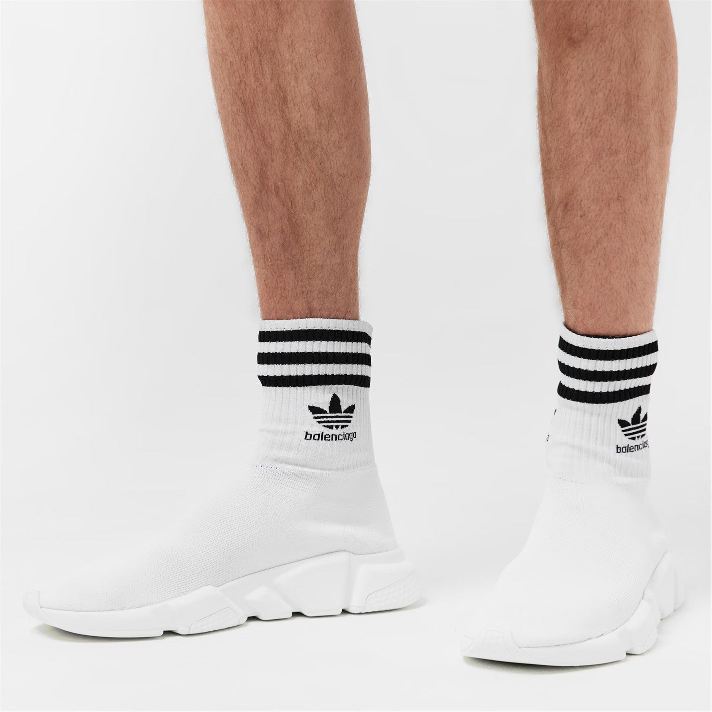 Adidas × Balenciaga o1g2r1mq0226 Speed Trainers In White/BlackM Size US 8 / EU 41 - 3 Thumbnail
