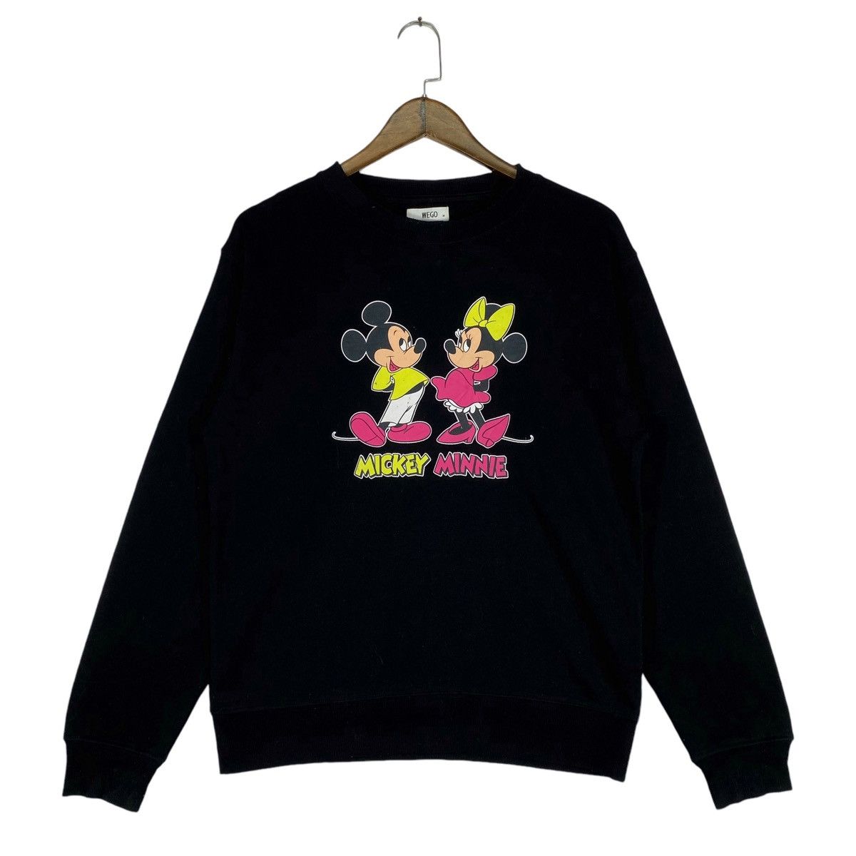 Mickey Mouse × Vintage Vintage Wego Mickey Mouse Sweatshirt Crewneck Black Pullover Size M / US 6-8 / IT 42-44 - 1 Thumbnail