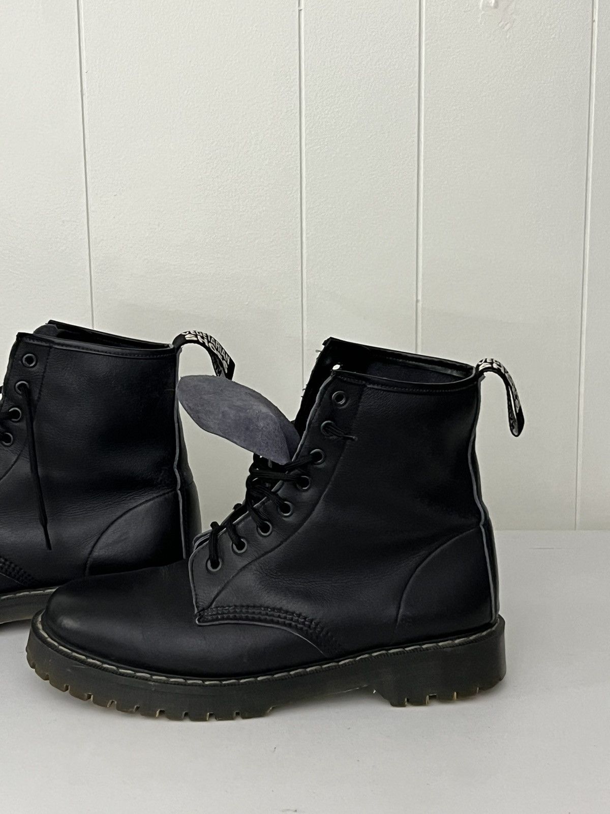 image of Vegetarian Shoes Airseal Combat Boot Size 9 in Black, Men's