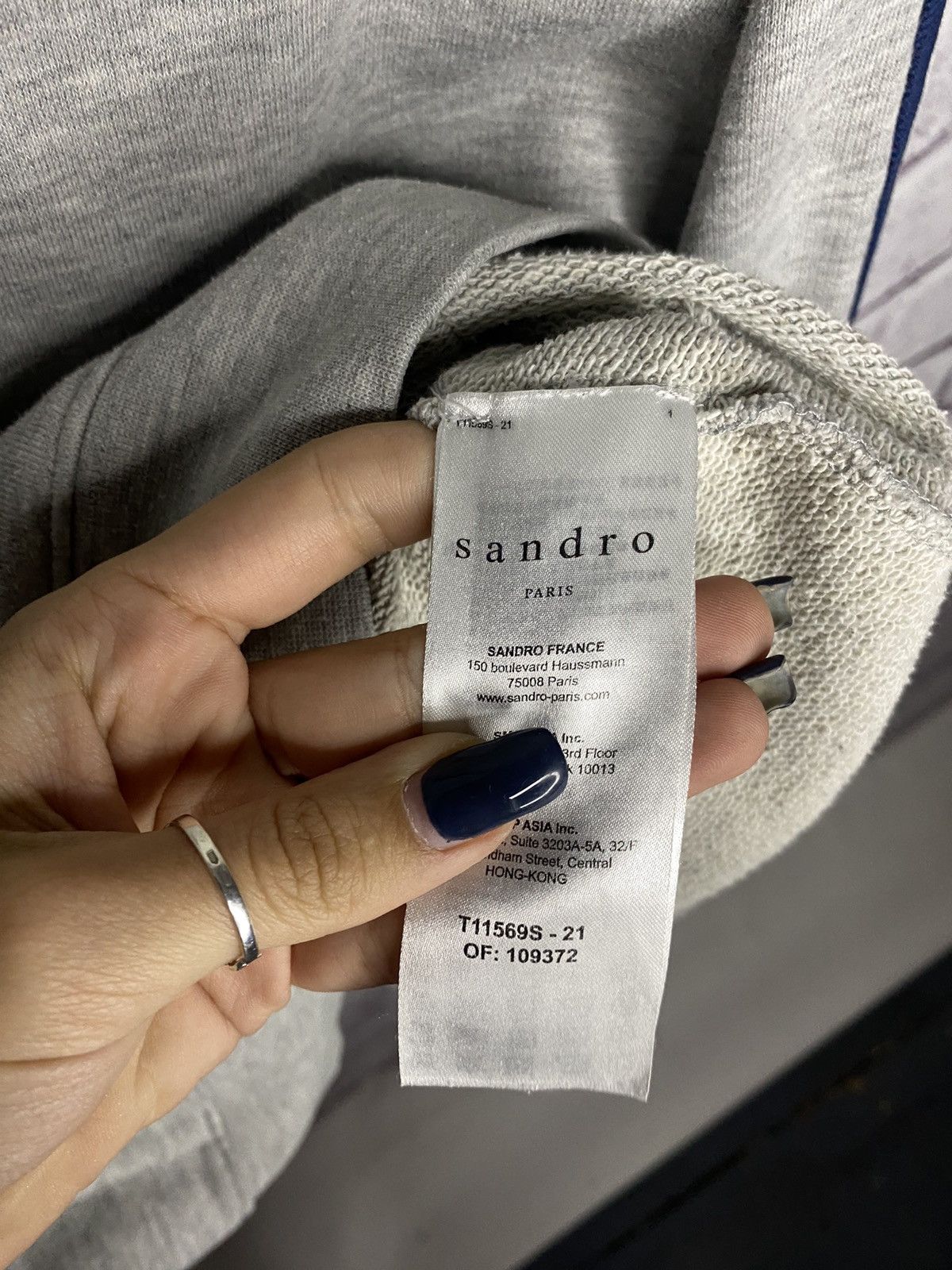 Sandro Men's grey luxury lampas hoodie Sandro vintage Size US L / EU 52-54 / 3 - 8 Thumbnail