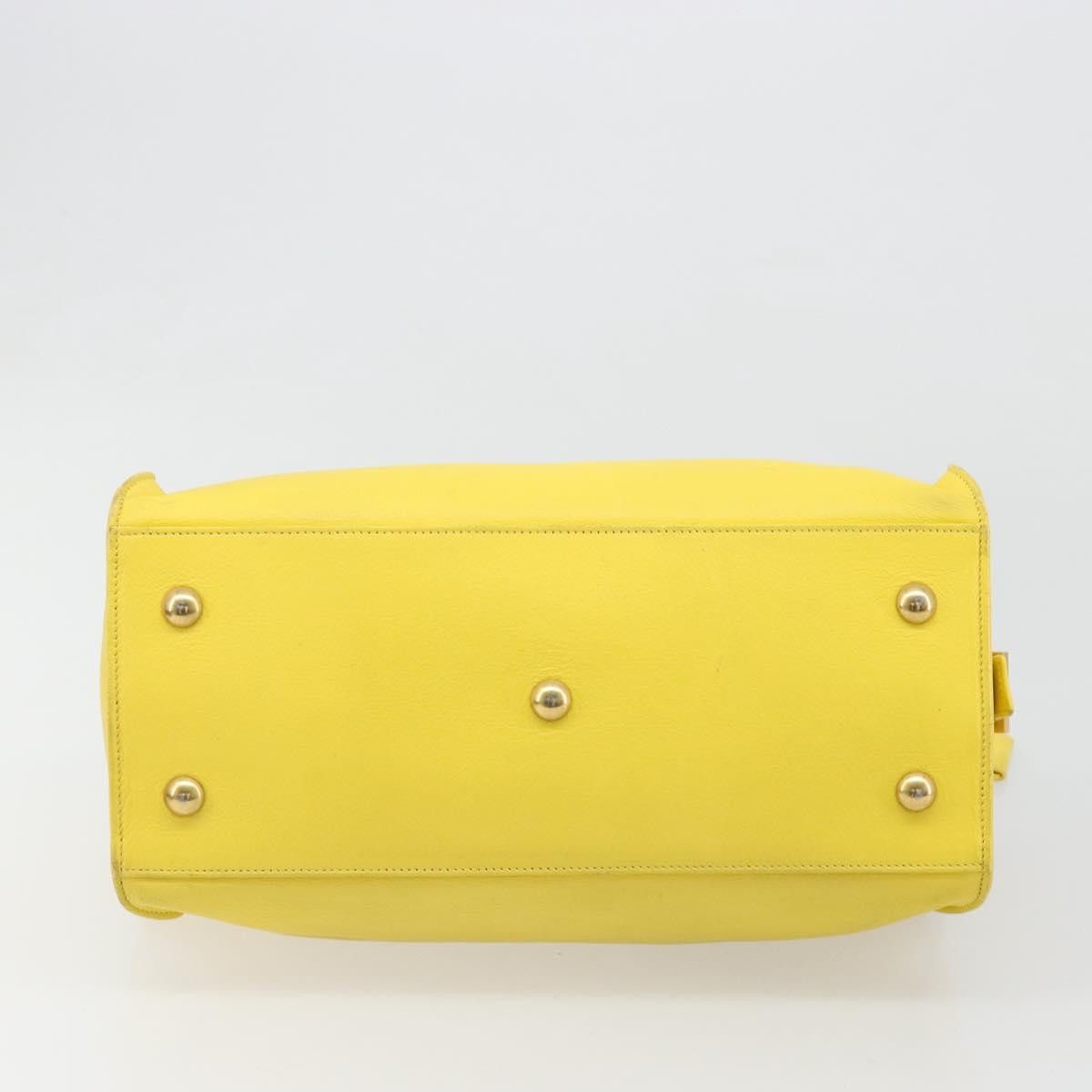 Saint Laurent Paris SAINT LAURENT Baby Cabas Hand Bag Leather 2way Yellow Gold Size ONE SIZE - 5 Thumbnail
