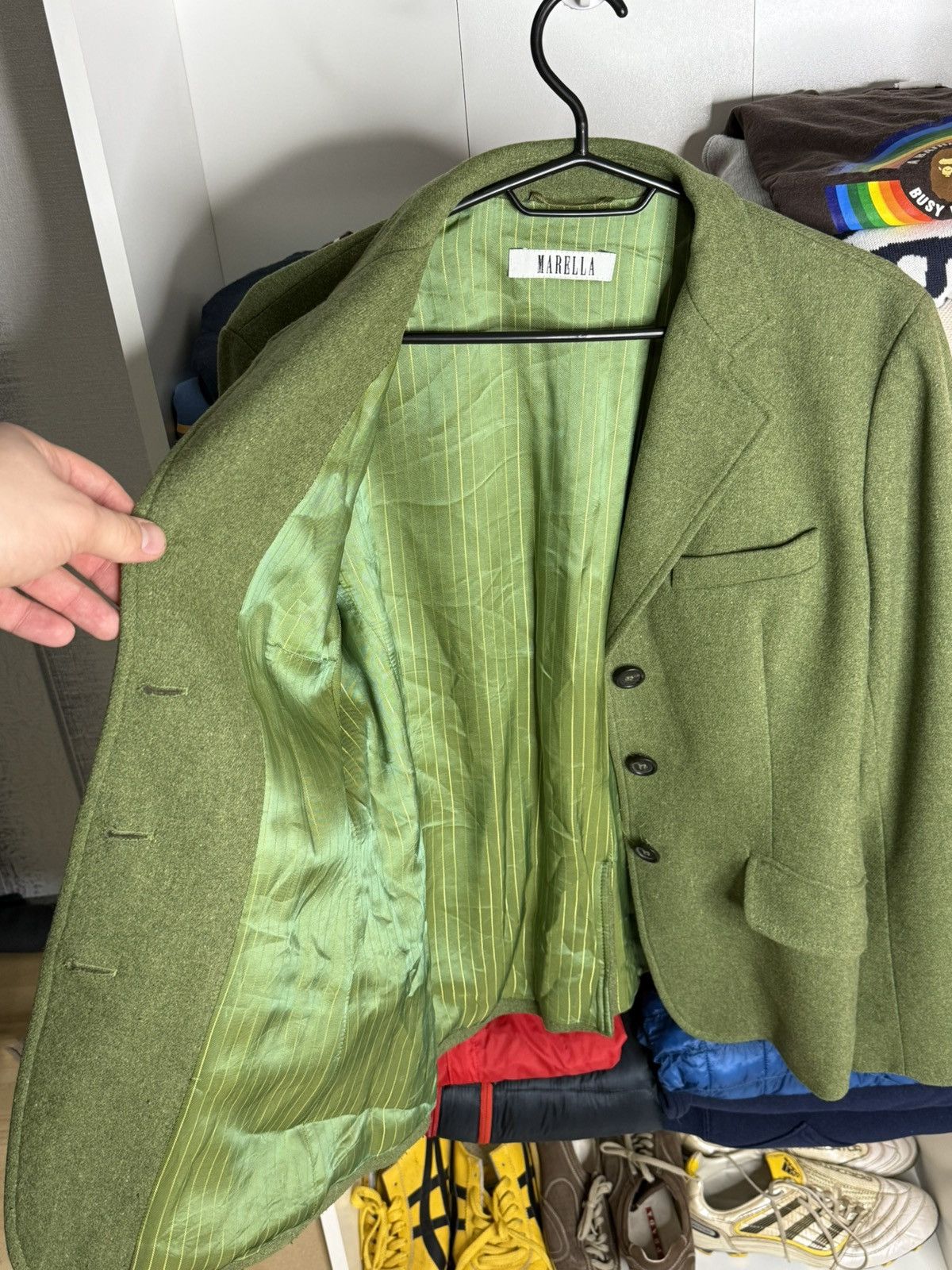 Marella Marella Green Wool Blazer Size L / US 10 / IT 46 - 9 Thumbnail