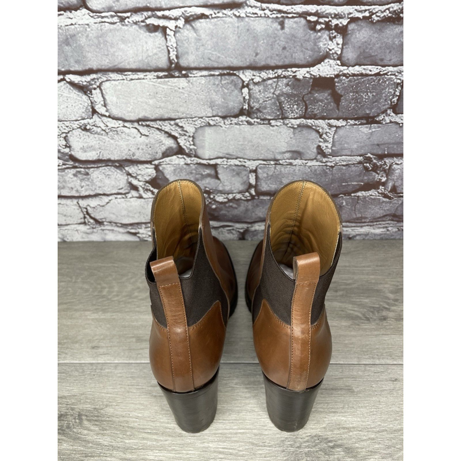 Sartore Sartore Paris Brown Leather Ankle Chelsea Vibram Heel Bootie Size US 7.5 / IT 37.5 - 20 Thumbnail