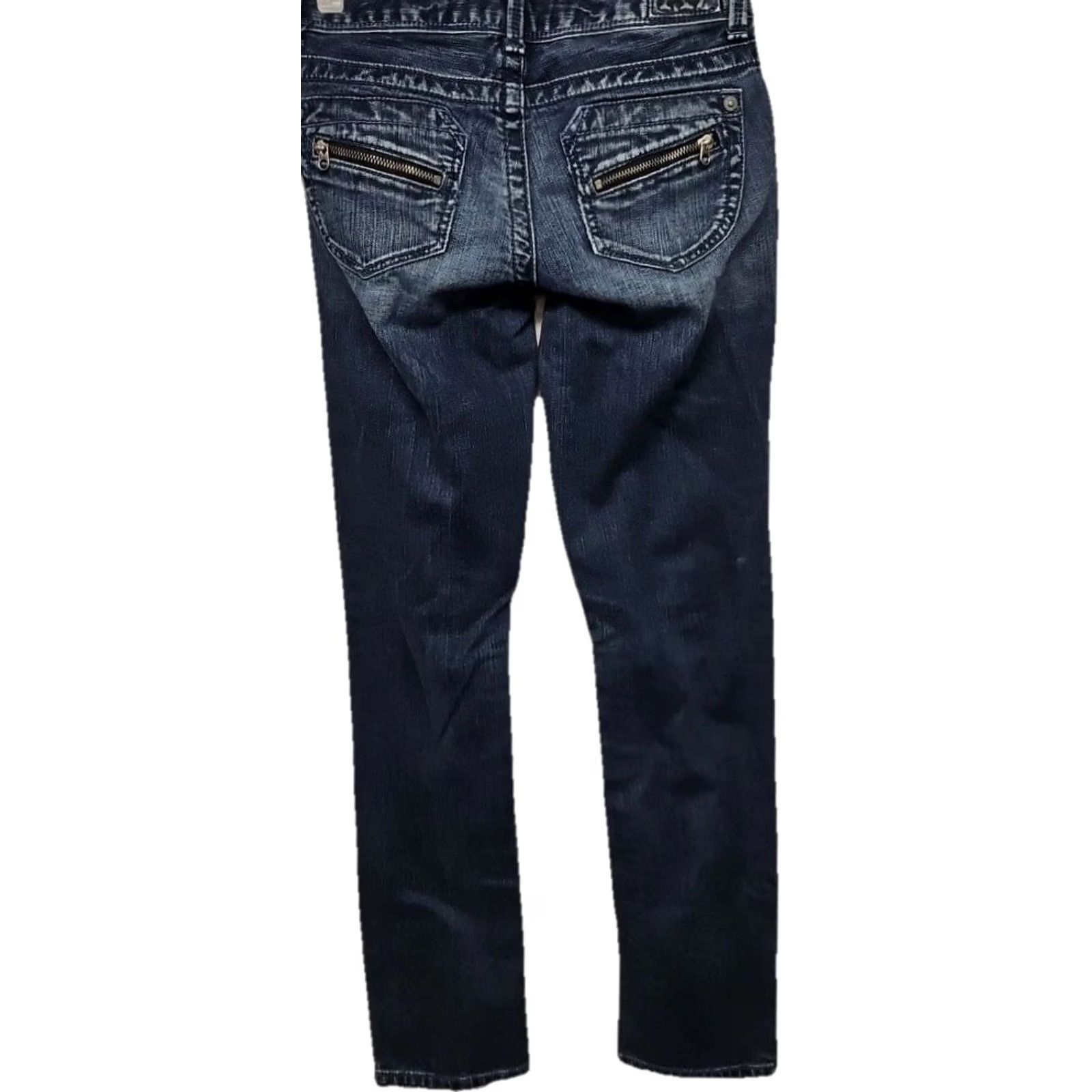 Vintage Aéropostale Bayla Skinny Jeans Jeans Women 1/2 Regular Dark Blue Stretch 29in Low Rise Y2K Boys? (remove mis). Size 25" / US 0 / IT 36 - 4 Thumbnail