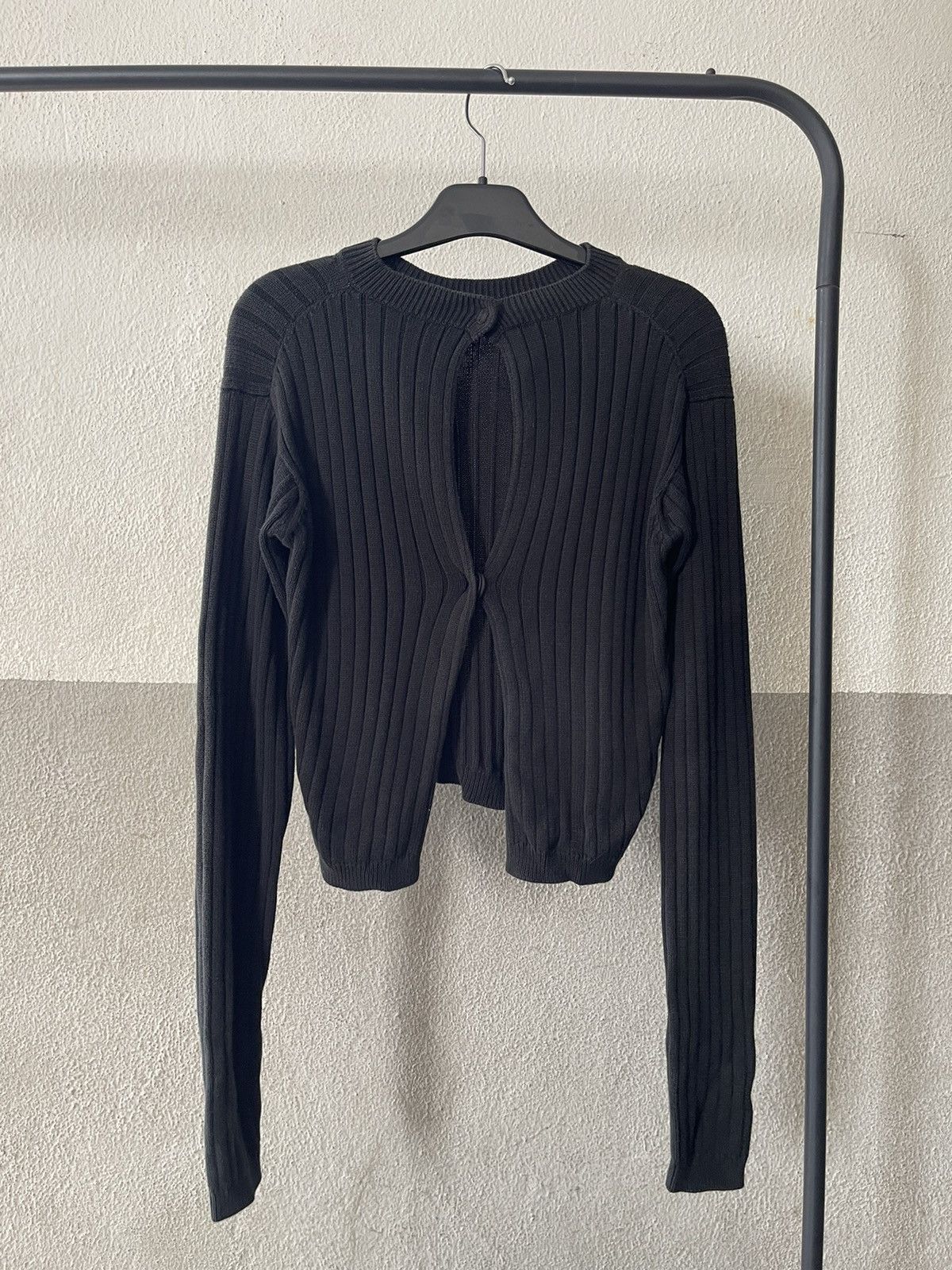 Prada Prada Open Back Black Ribbed Knit Top Size M / US 6-8 / IT 42-44 - 2 Thumbnail
