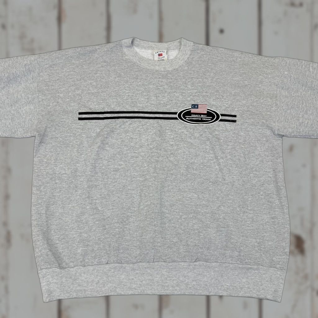 Logo 7 VINTAGE County Seat Sweatshirt Mens L Gray Fleece Crewneck Logo USA 90s Size US L / EU 52-54 / 3 - 1 Thumbnail