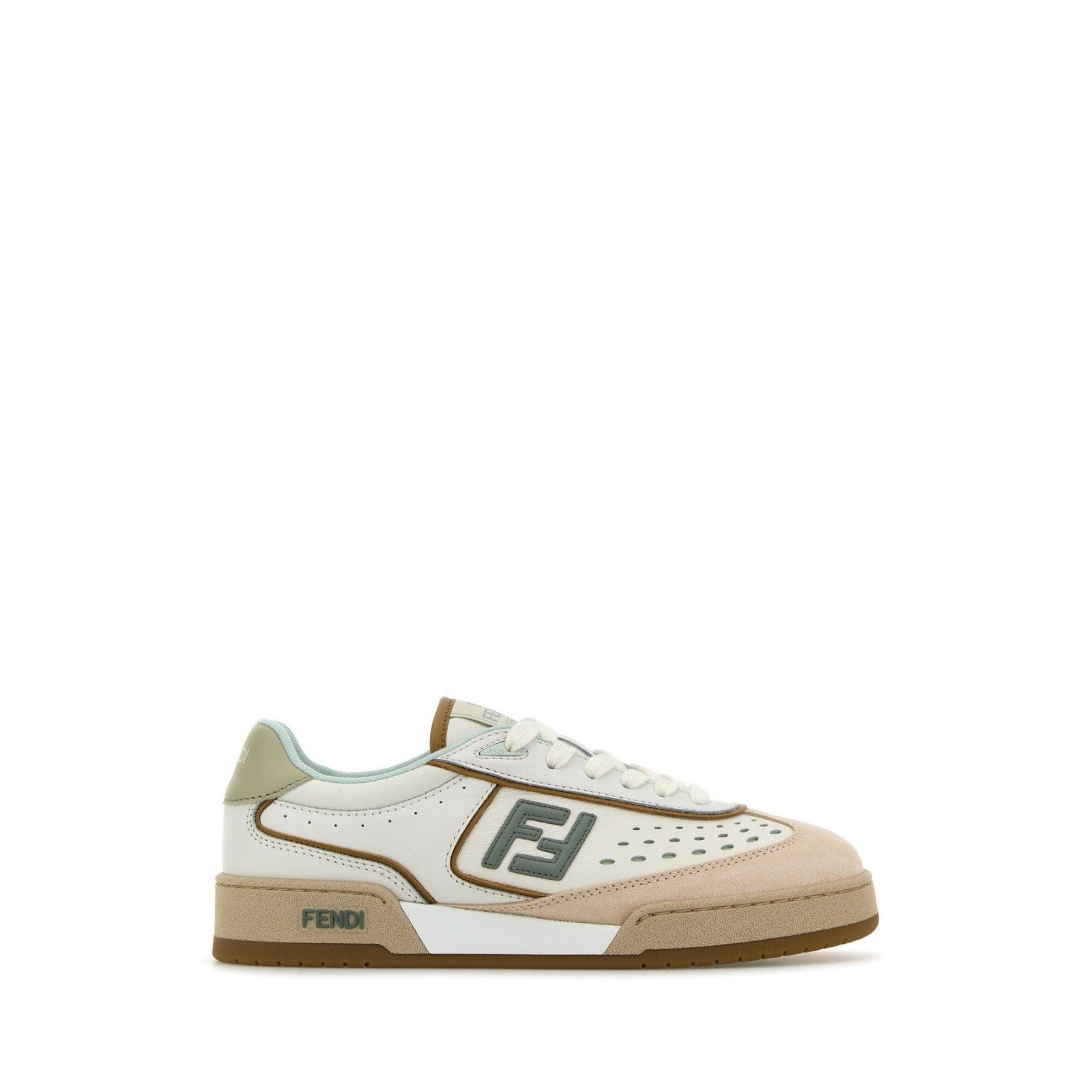 FENDI Match FF White Green Leather Sneakers New & Authentic