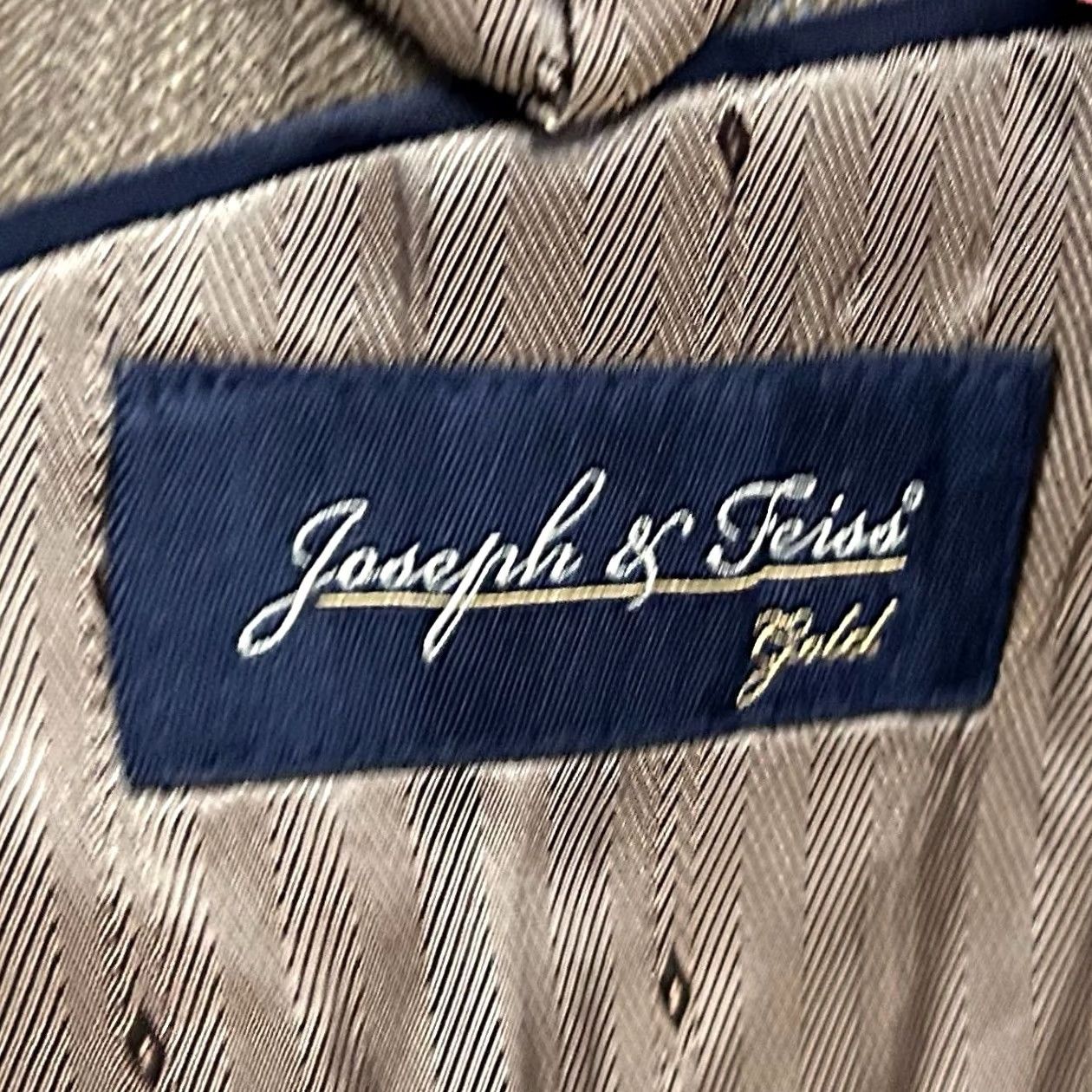 Joseph Joseph & Feiss Sport Coat 50R Wool Herringbone Beige Two-Button Vented Regular Mens Jacket Size US XS / EU 42 / 0 - 3 Thumbnail
