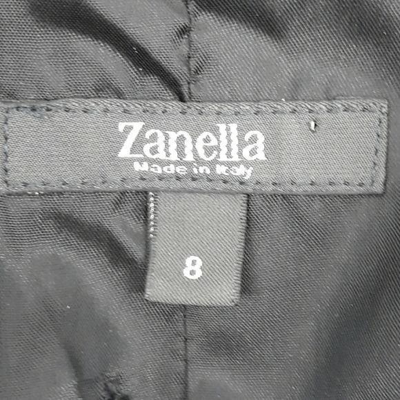 Italian Fitted Blazer Sz 8 Black Ink Blot Single Breasted Ar