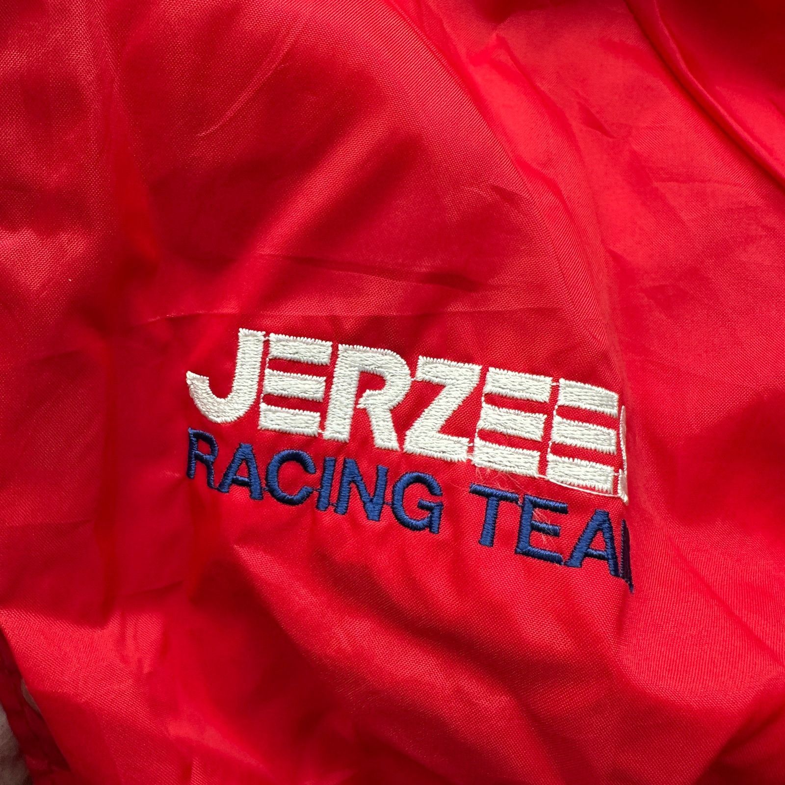 Jerzees Vintage 90s Jerzees Russell Racing Team Jacket Mens XL Red Size US XL / EU 56 / 4 - 9 Thumbnail