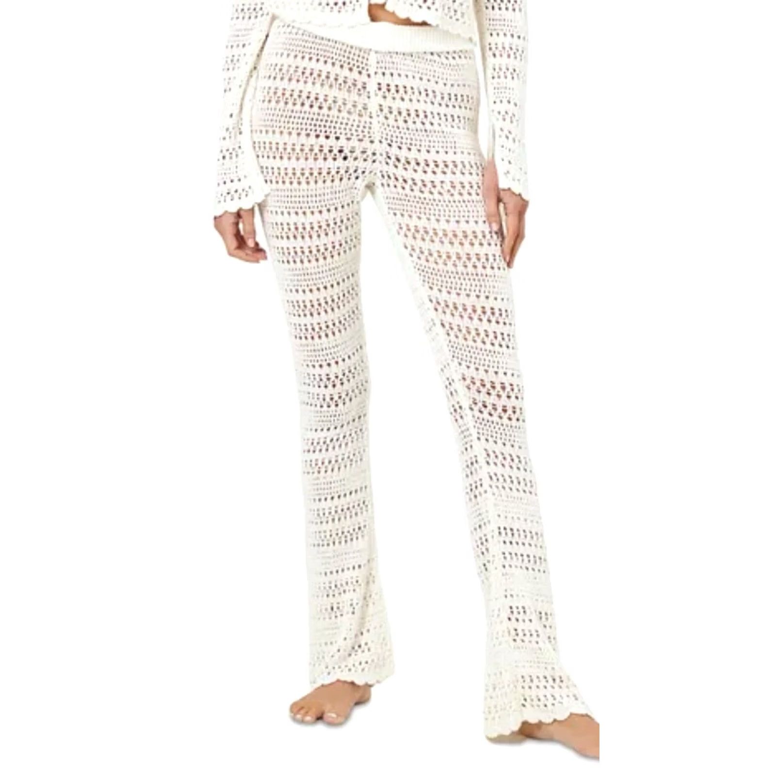 Vintage L Space Golden Hour White Crochet Pants Coverup Sz M Boho Size 32" / US 10 / IT 46 - 2 Thumbnail