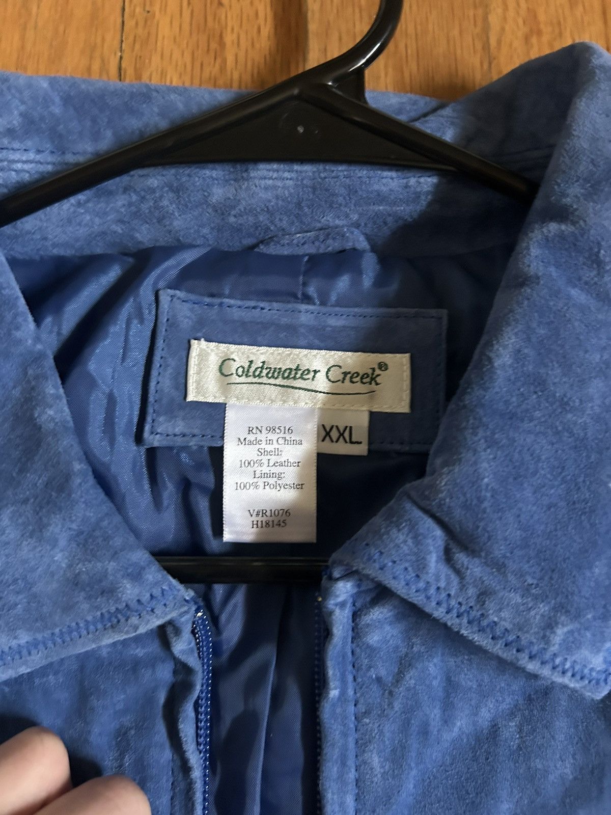 Vintage Vintage Blue Suede Jacket Size XXL / US 16-18 / IT 52-54 - 3 Thumbnail
