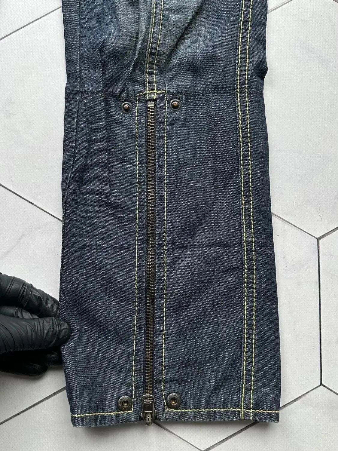Japanese Brand Vintage Zipped Cropped Jeans (B496)E2 Size 27" / US 4 / IT 40 - 4 Thumbnail