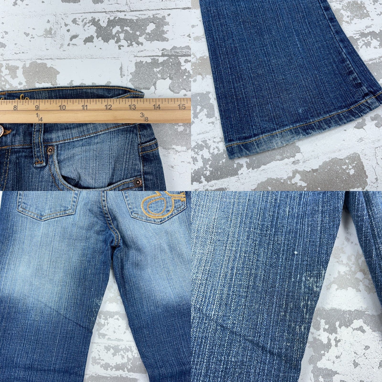 Southpole VINTAGE Southpole Jeans Women Boot Cut Dark 2000s Y2K Embroidered Blue 26 in Waist 30.5 in Inseam 5 Regular Size 27" / US 4 / IT 40 - 9 Thumbnail