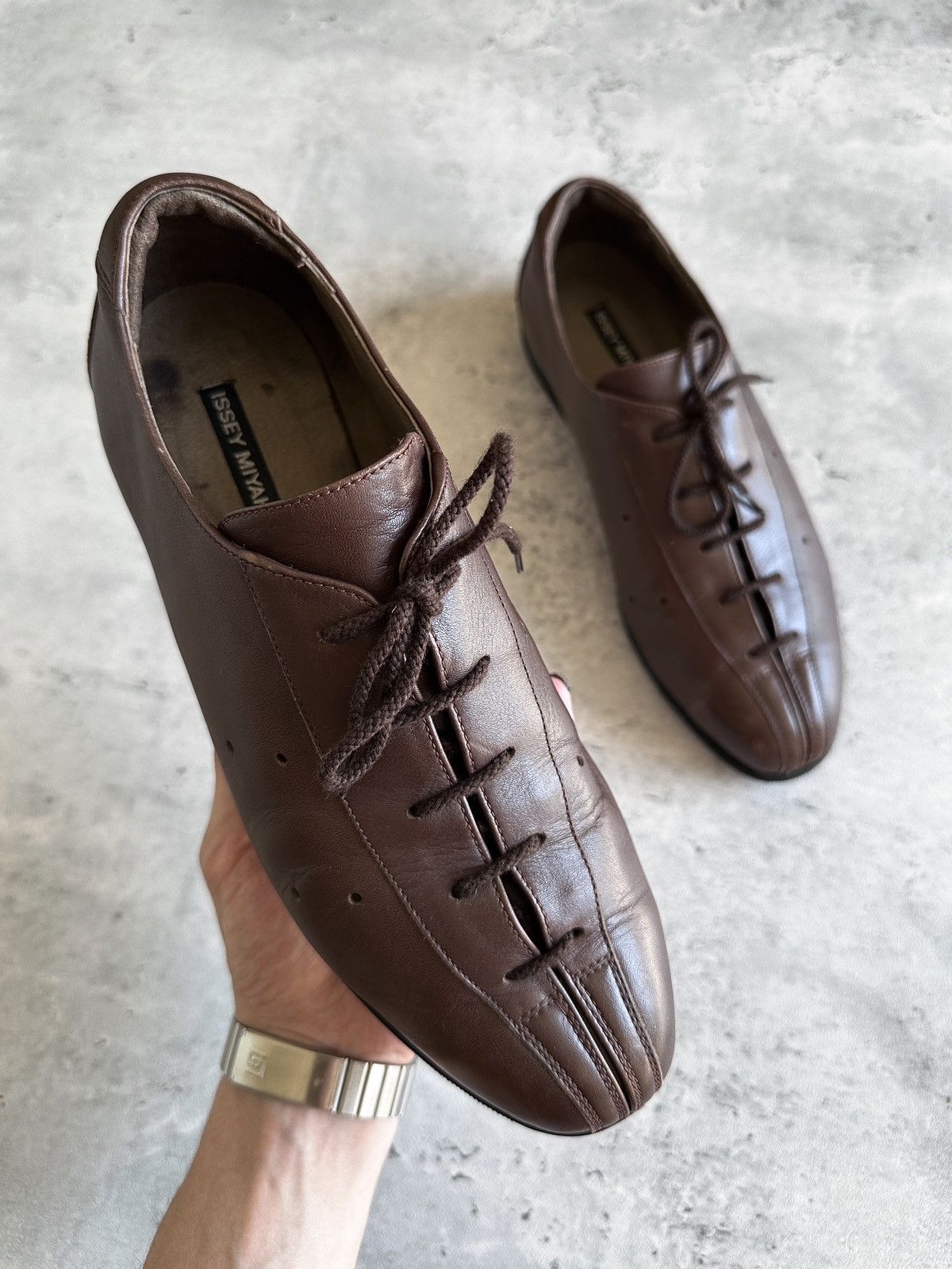 Issey Miyake 1990s PLEGADA LEATHER SHOES Size US 8 / EU 41 - 1 Thumbnail