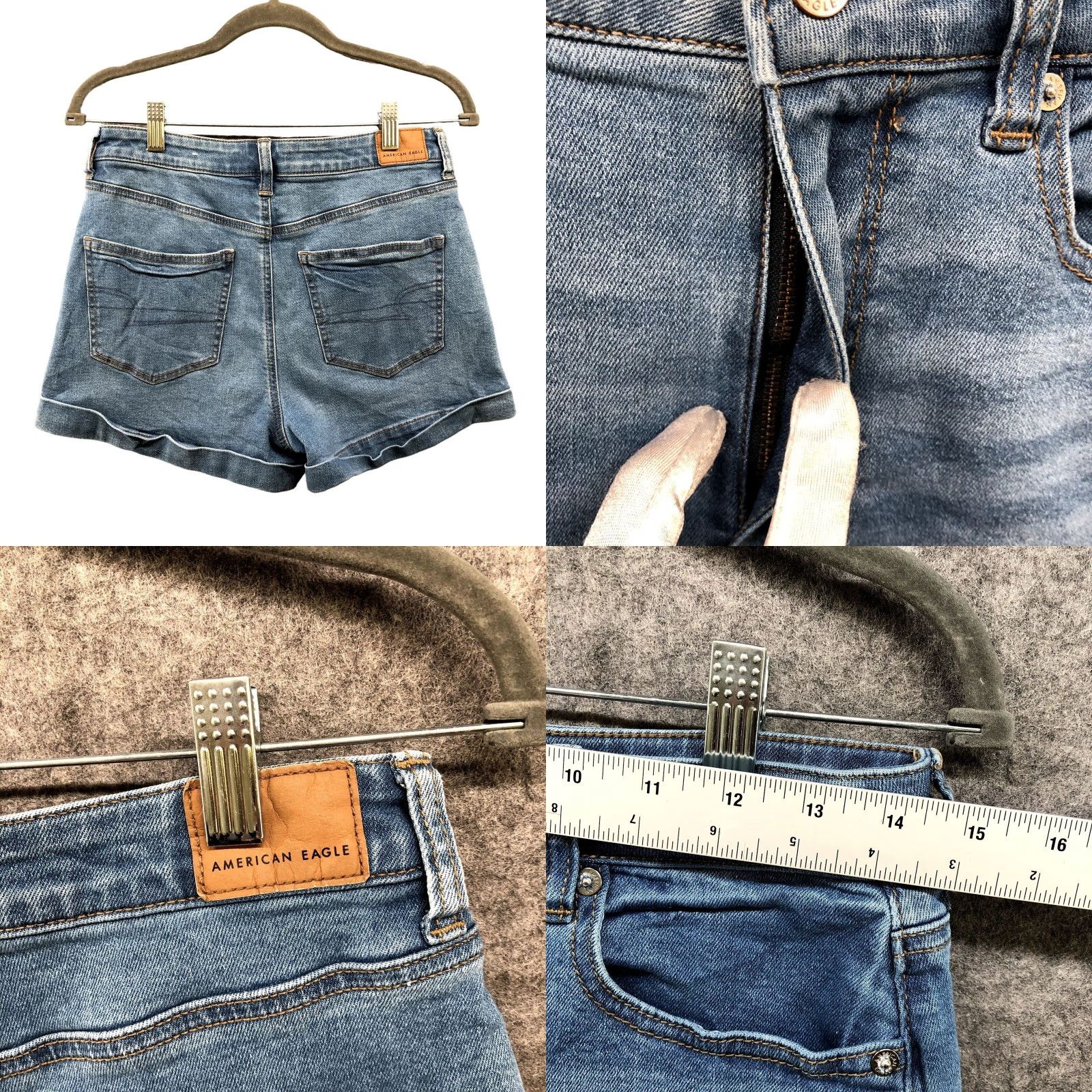 American Eagle Outfitters American Eagle Mom Short Womens Jean Extra Large XL Stretch Roll Cuff Size 28" / US 6 / IT 42 - 2 Thumbnail