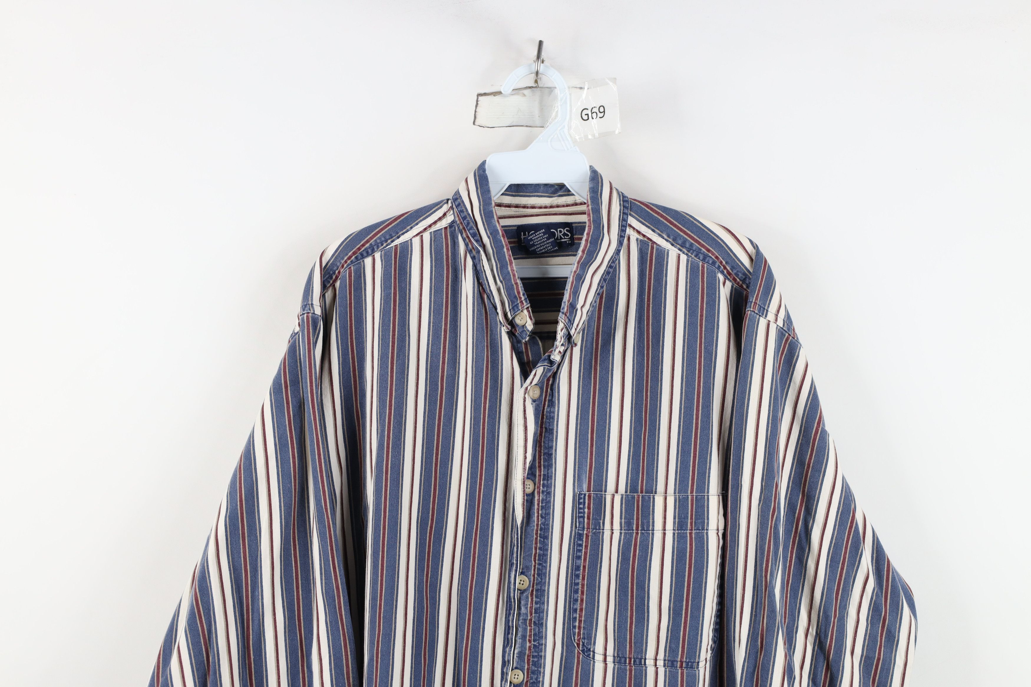 Vintage Vintage 90s Streetwear Block Collared Button Down Shirt Size US XL / EU 56 / 4 - 2 Thumbnail