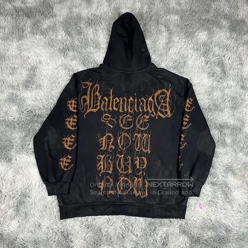Balenciaga Balenciaga Buddha Letter Logo Zipper Hoodie Size US XL / EU 56 / 4 - 6 Thumbnail