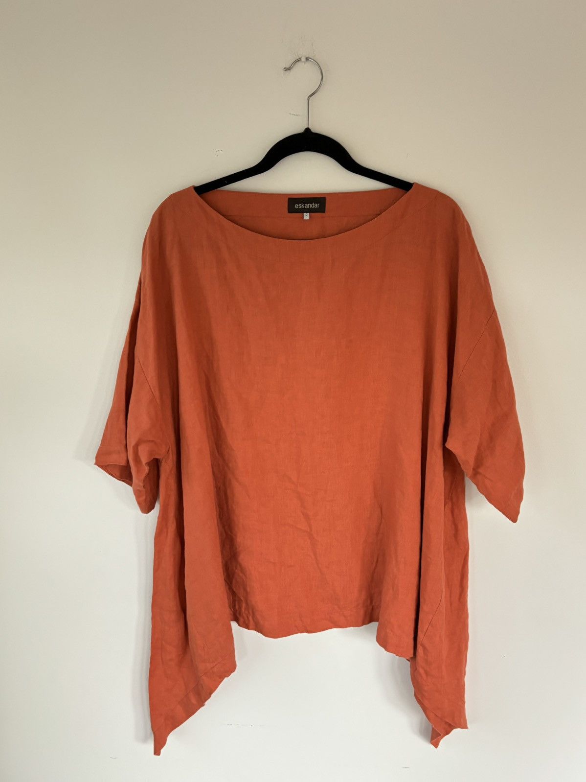 Designer × Vintage × eskandar Eskandar Linen Smock Pullover Boat Neck Shirt Oversized Long Size ONE SIZE - 2 Thumbnail
