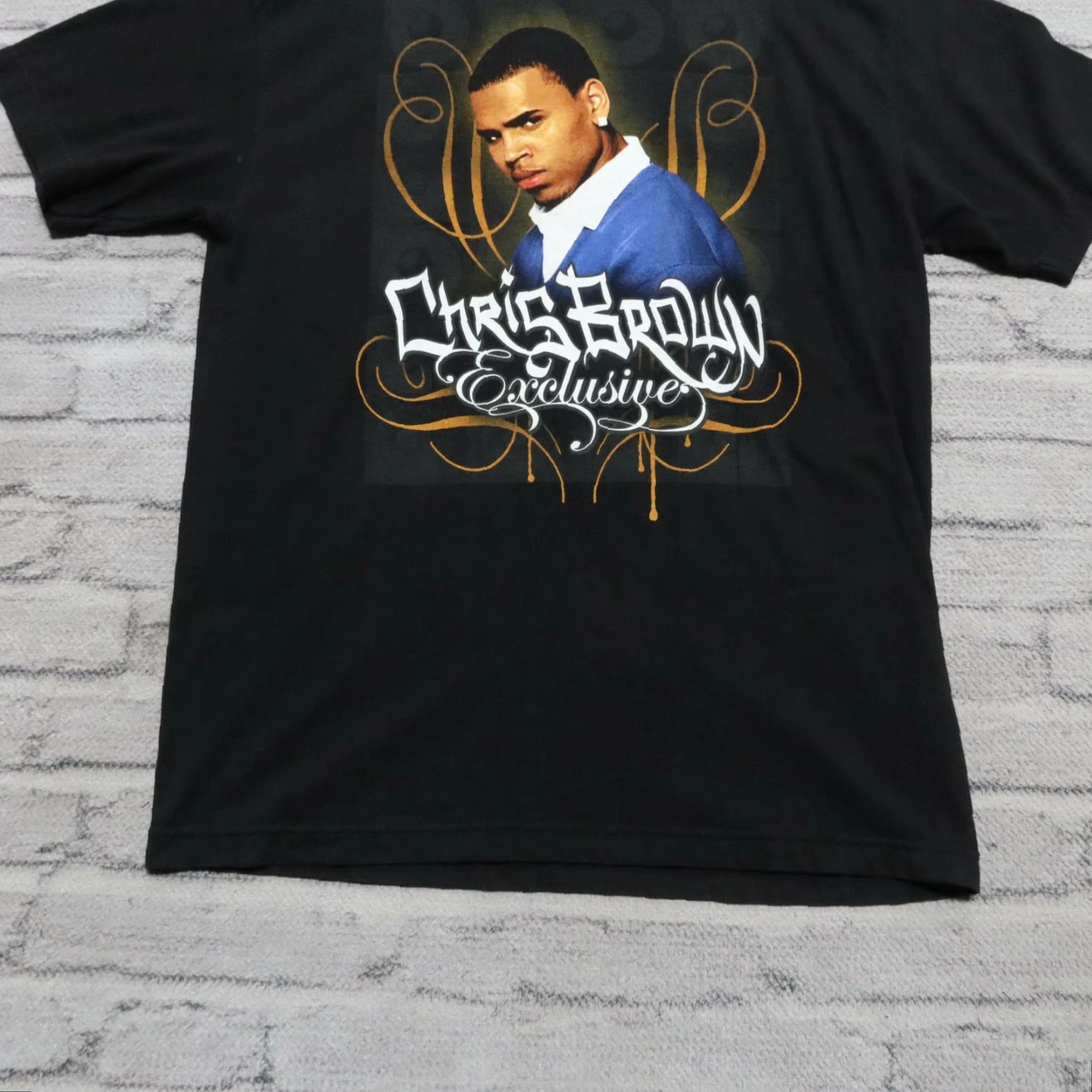 AAA Vintage Chris Brown Exclusive Shirt L Black Tee Men XS? Size US L / EU 52-54 / 3 - 3 Thumbnail