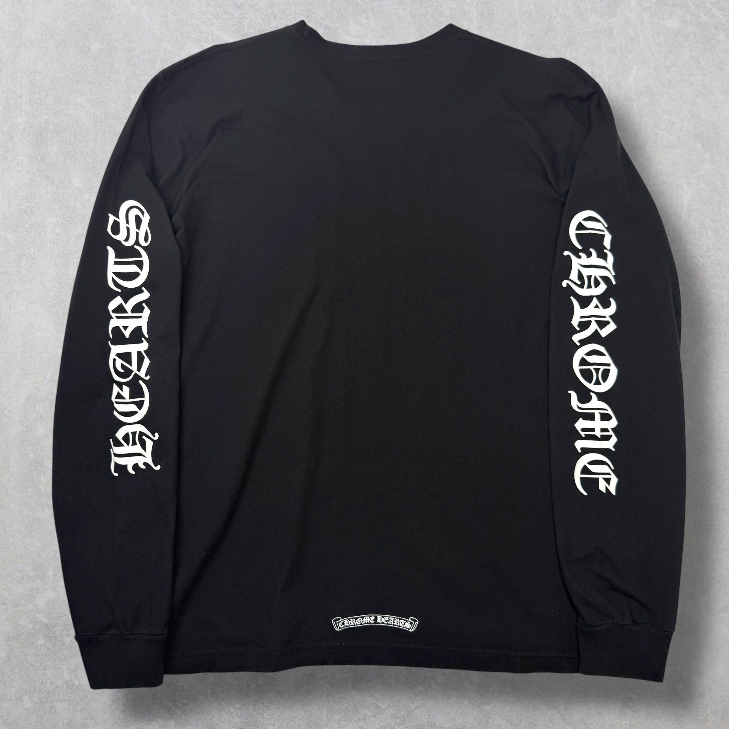 Chrome Hearts Chrome Hearts White Neck Logo Black L/S Tee XXL Size US XXL / EU 58 / 5 - 2 Thumbnail